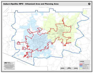 Auburn-Opelika MPO - Urbanized Area and Planning Area C o u n t y t  o