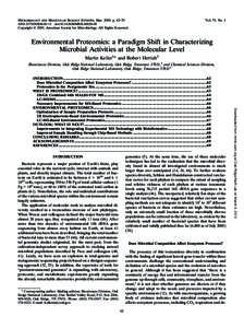 MICROBIOLOGY AND MOLECULAR BIOLOGY REVIEWS, Mar. 2009, p. 62–[removed]/$08.00⫹0 doi:[removed]MMBR[removed]Copyright © 2009, American Society for Microbiology. All Rights Reserved. Vol. 73, No. 1