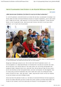 Astrid Freudenstein liest Kindern in der Bischof-Wittmann-Schule...  http://www.kjf-regensburg.de/home/-/asset_publisher/nFtSrj0P... Astrid Freudenstein liest Kindern in der Bischof-Wittmann-Schule vor drucken