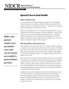Special Care factsheet.indd