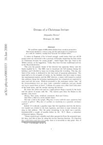 Dream of a Christmas lecture Alejandro Rivero∗ arXiv:physics[removed]Jan[removed]February 22, 2002