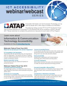ICT Accessibility Webinar/Webcast Series