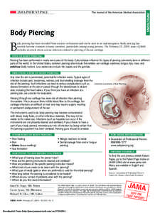 The Journal of the American Medical Association  Body Piercing INFECTIONS