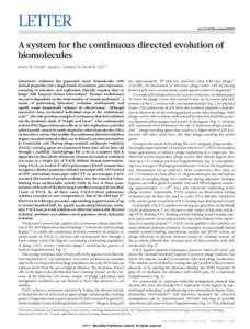 LETTER  doi:nature09929 A system for the continuous directed evolution of biomolecules