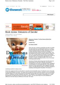 Book review: Delusions of Gender - The West Australian  Yahoo!7 My Yahoo!7