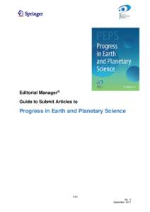Guide to Submit Articles to Progress in Earth and Planetary Science