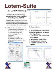 Lotem-Suite 1D LOTEM modeling Lotem data  Lotem-Suite is a 1D modeling