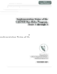 Implementation Status of the CALFED Bay-Delta Program, Years 1 through 5