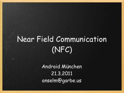 Near Field Communication (NFC) Android München 