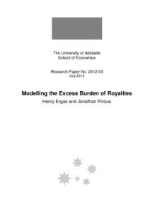 The University of Adelaide School of Economics Research Paper No[removed]July 2012