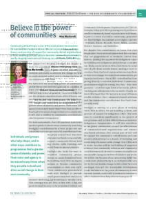 special feature #Shif tThePower – the rise of communit y phil anthropy  Believe in the power of communities  Nina Blackwell