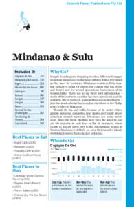 ©Lonely Planet Publications Pty Ltd  Mindanao & Sulu Why Go? Cagayan de Oro[removed] Malaybalay & Around[removed]