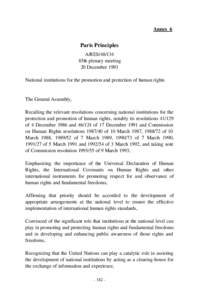Paris Principles / National human rights institutions / Vienna Declaration and Programme of Action / Ombudsman / Universal Declaration of Human Rights / Commission des droits de la personne et des droits de la jeunesse / International human rights law / Human rights / Ethics / Law