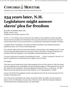 234 years later, N.H. Legislature might answer slaves’ plea for freedom |...  1 of 3 http://www.concordmonitor.com/home[removed]petition-state-hamps...