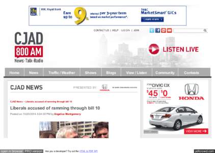 CJAD 800 – News. Talk. Radio. :: Liberals accused of ramming through bill 10 :: News - CJAD 800 News - Article