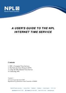 A USER’S GUIDE TO THE NPL INTERNET TIME SERVICE