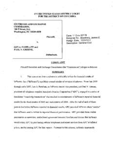 SEC Complaint: Len A Familant and Paul V. Greene