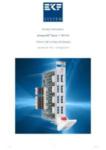 Product Information  CompactPCI ® Serial • SBR-RIO 16 Port USB 3.0 Rear I/O Module Document No. 7332 • 29 August 2014