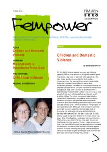 N° 8  Fempower Magazine published by the European Info Centre Against Violence / WAVE Office – supported by Vienna Municipal Department for Women’s Affairs