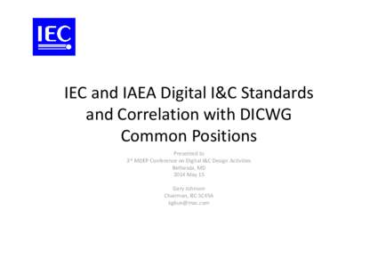 MDEP Conference - Session 4 - Digital I&C - Presenation IEC