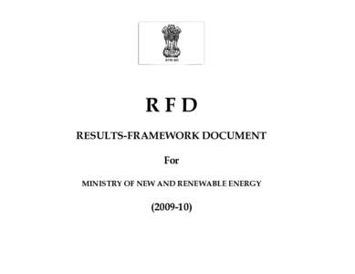 RFD RESULTS-FRAMEWORK DOCUMENT For MINISTRY OF NEW AND RENEWABLE ENERGY)