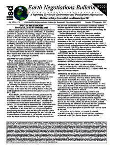 IPCC Fourth Assessment Report / IPCC Third Assessment Report / Bert Metz / Rajendra K. Pachauri / United Nations Framework Convention on Climate Change / Emission intensity / Criticism of the IPCC Fourth Assessment Report / IPCC Fifth Assessment Report / Climate change / Intergovernmental Panel on Climate Change / Environment