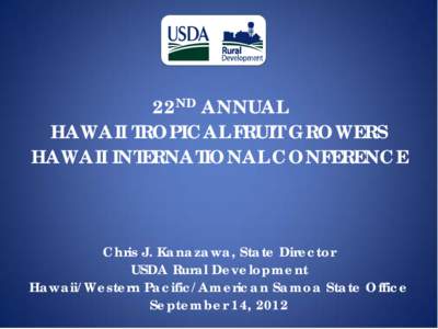 USDA RURAL DEVELOPMENT HAWAII/WESTERN PACIFIC STATE OFFICE