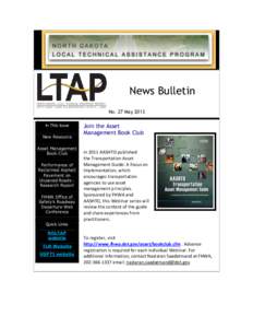 News Bulletin No. 27 May 2013 In This Issue New Resource Asset Management Book Club