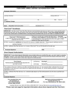 SWA  STATE OF WASHINGTON FLEXI-CARD / DIRECT DEPOSIT AUTHORIZATION FORM Employee Information