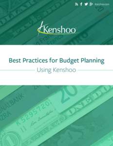 Kenshoo.com Kenshoo.com Best Practices for Budget Planning Using Kenshoo