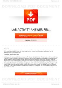 BOOKS ABOUT LAB ACTIVITY ANSWER FIREFLY GENE  Cityhalllosangeles.com LAB ACTIVITY ANSWER FIR...