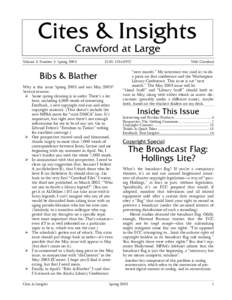 Cites & Insights Crawford at Large Volume 3, Number 5: SpringISSN