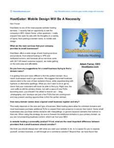 fitsmallbusiness.com  http://fitsmallbusiness.com/host-gator-mobile-design-will-necessity/ HostGator: Mobile Design Will Be A Necessity Marc Prosser