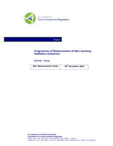 Report  Programme of Measurement of Non-Ionising Radiation emissions 0414R – Ferns Site Measurement Date: