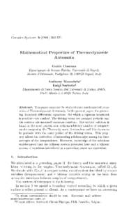Mathematical Properties of Thermodynamic Automata