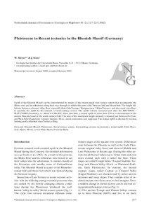 Netherlands Journal of Geosciences / Geologie en Mijnbouw 81 (2): [removed]Pleistocene to Recent tectonics in the Rhenish Massif (Germany)