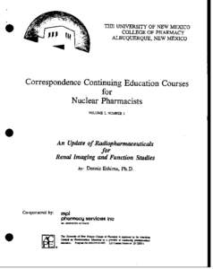 THE UNIVERSITY OF NEW MEXICO COLLEGE OF PHARMACY ALBUQUERQUE, NEW MEMCO Correspondence Continuing Education Courses for