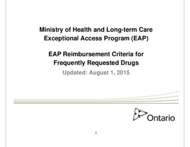 EAP Reimbursement Criteria for Frequently Requested Drugs