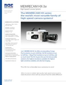 nac MEMRECAM HX-3e High Speed Camera System Specification Sheet