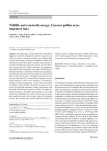 Wildlife and renewable energy: German politics cross migratory bats