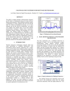 CHANNELIZATION TECHNIQUES FOR SOFTWARE DEFINED RADIO Lee Pucker (Spectrum Signal Processing Inc., Burnaby, B.C, Canada, ) ABSTRACT Interferer  The ability to support multiple communications c