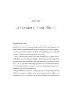 s STEP ONE Understand Your Stress  THE BASICS OF STRESS