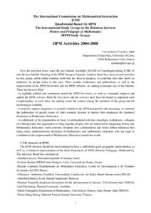 Microsoft Word - HPM-QuadrennialReport04-08.doc