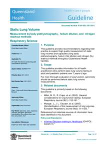 Static Lung Volume Guideline