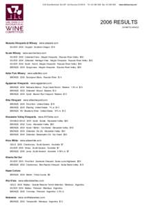 2006 RESULTS (sorted by winery) Abacela Vineyards & Winery www.abacela.com SILVER 2004 Viognier Southern Oregon $19
