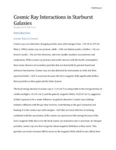 PORTILLO 1  Cosmic Ray Interactions in Starburst Galaxies Stephen K N P ORTILLO