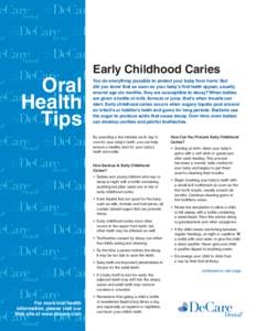Early Childhood Caries  Oral Health Tips