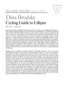    ISLAND WEISS GALLERY Dina Brodsky Cycling Guide to Lilliput