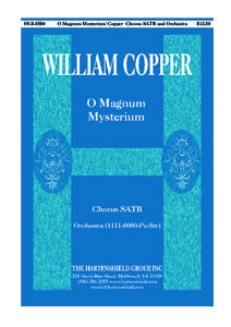 HGI[removed]O Magnum Mysterium/ Copper Chorus SATB and Orchestra $12.50