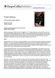 www.harpercollins.com.au  Purple Hibiscus Chimamanda Ngozi Adichie Harper Perennial[removed]